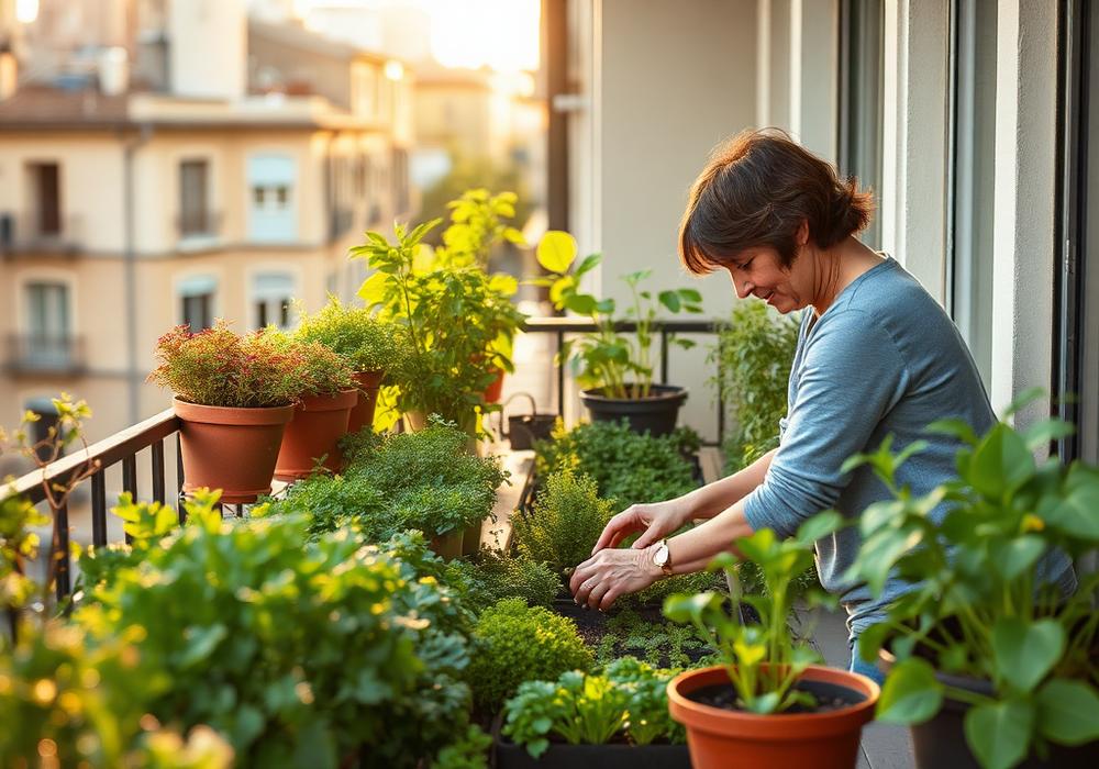 Urban balcony garden